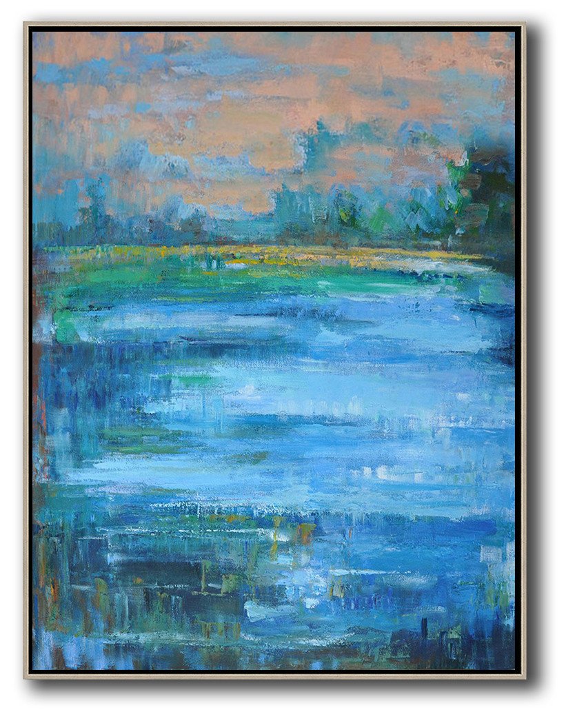 Hand-painted oversized abstract landscape painting by Jackson giclee printing